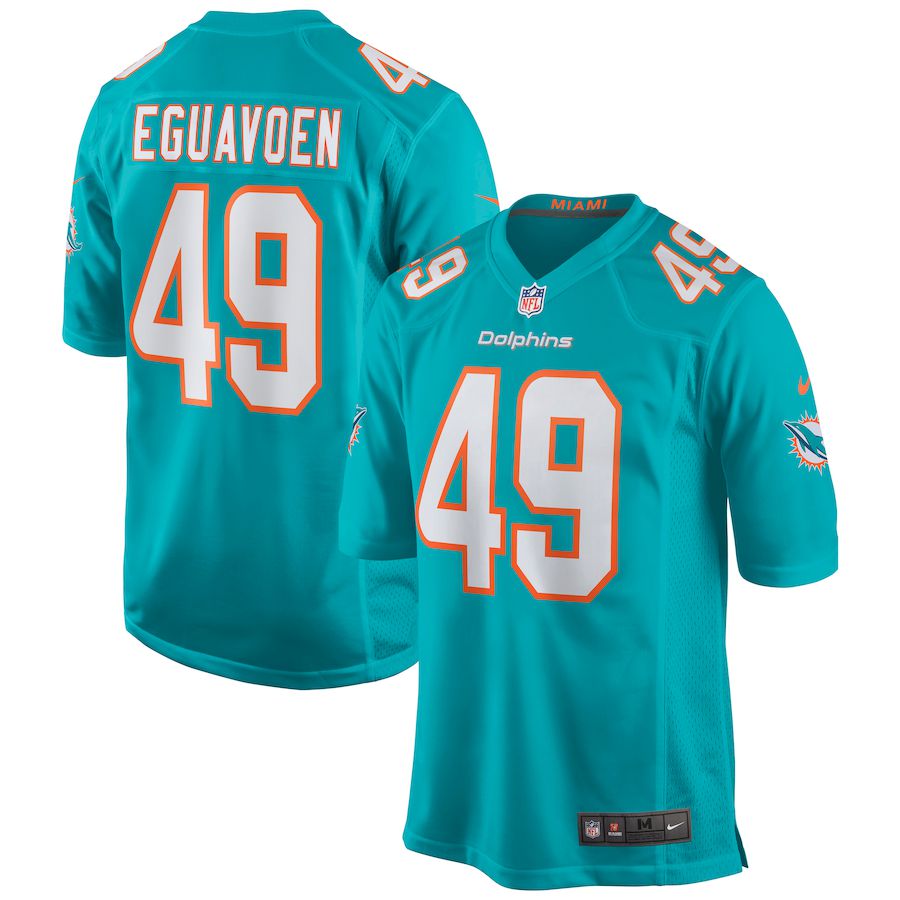 Men Miami Dolphins 49 Sam Eguavoen Nike Green Game NFL Jersey